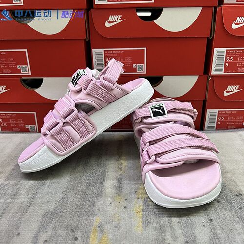 Puma彪马Leadcat Ylm实拍女童露趾扣带复古百搭休闲凉鞋369450-03