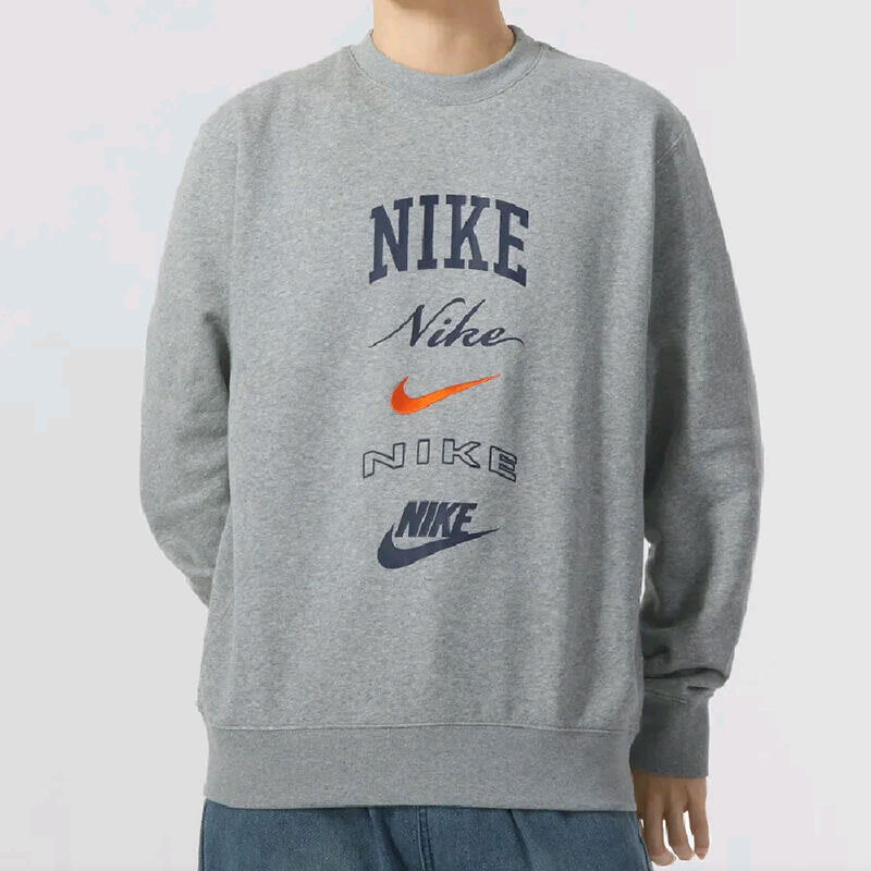 Nike耐克美式潮流简约圆领加绒秋冬季复古简约运动卫衣FN2611-063