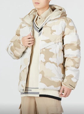 Nike耐克 男款冬季时尚连帽运动防风保暖舒适迷彩棉服 DQ4936-072