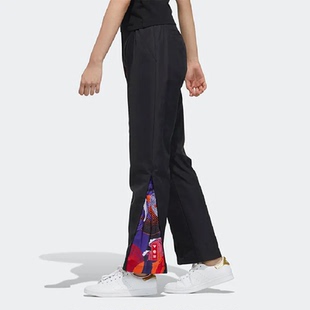运动休闲长裤 GN4748 春秋显瘦阔腿侧拉链直筒裤 Adidas阿迪达斯女款