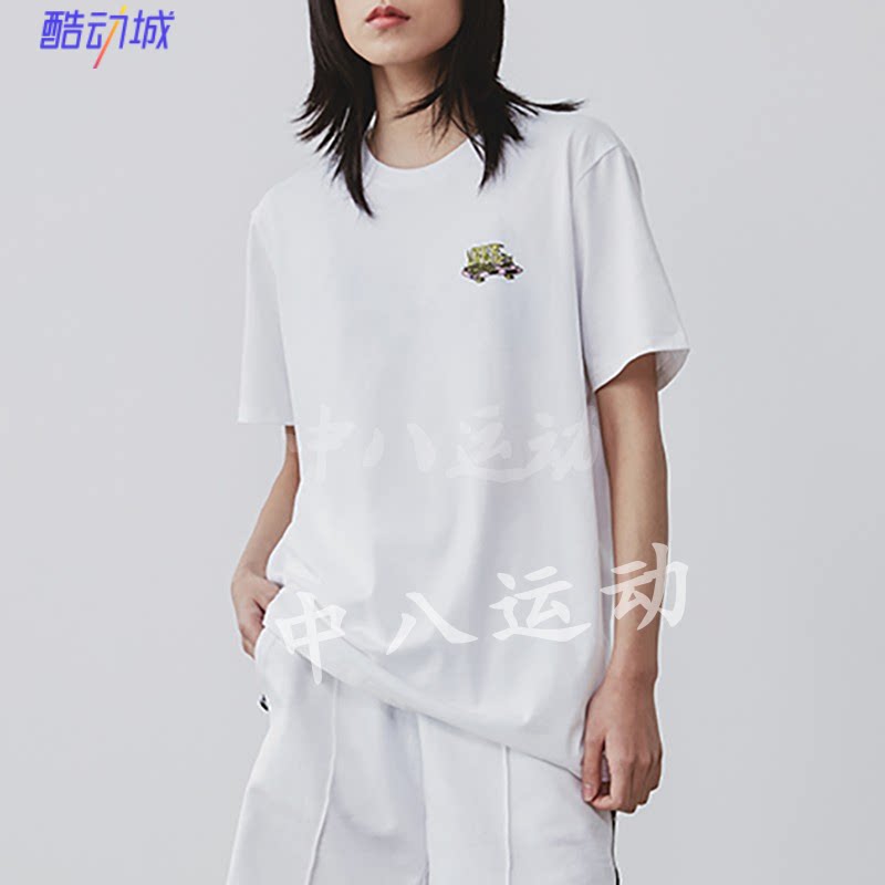 万斯男女夏季圆领印花短袖舒适透气运动休闲T恤 VN0A4MNIWHT