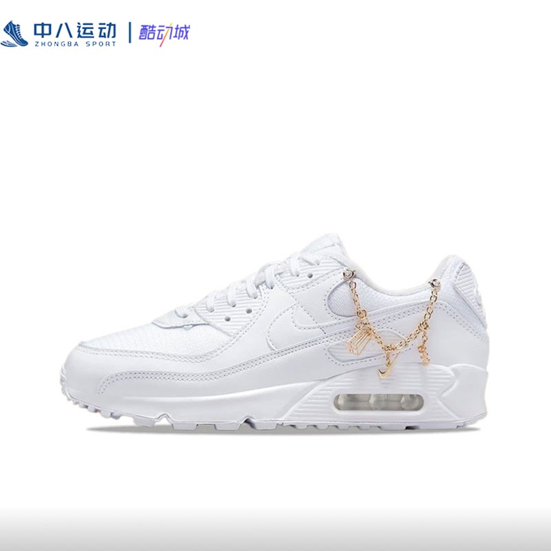 Nike/耐克 Air Max 90纯白女款气垫增高休闲跑步鞋 DH0569-100-封面