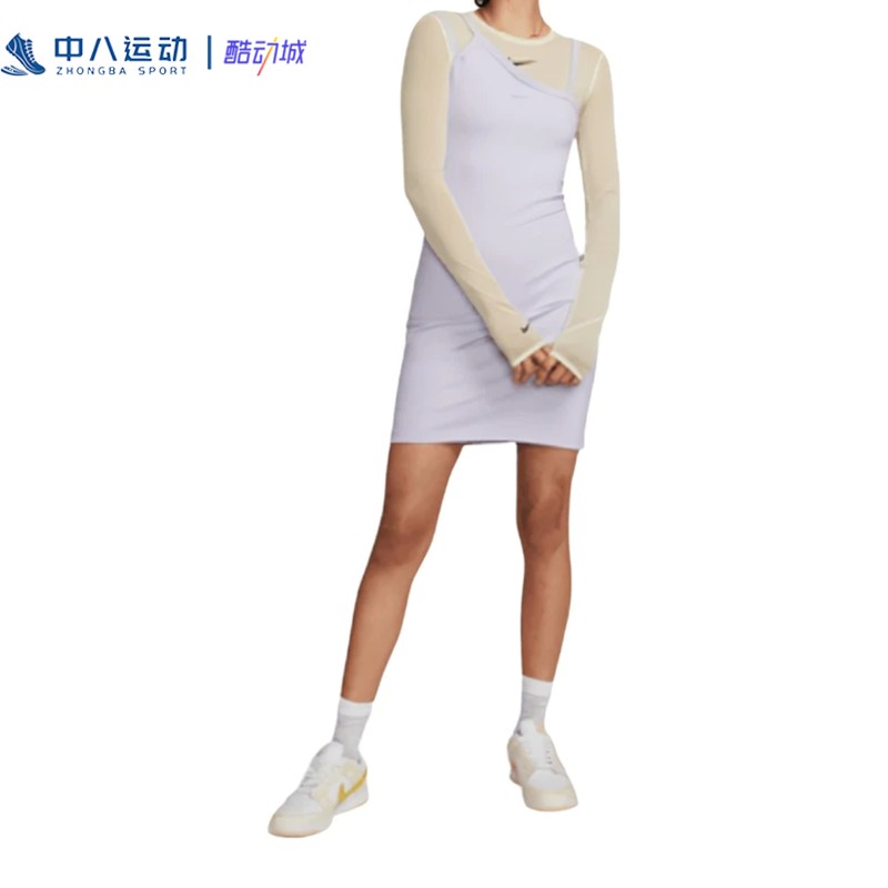 Nike耐克女装紧身包臀不对称无袖吊带时尚性感连衣裙DV7935-227