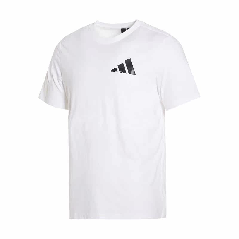 Adidas/阿迪达斯男款纯色经典小logo舒适透气休闲运动短袖GH4420