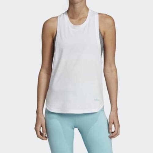 Adidas阿迪达斯 女士 无袖纯色夏季休闲透气舒适运动T恤  EI5518