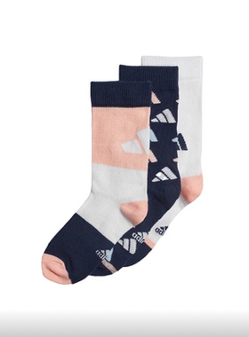 ADIDAS/阿迪达斯正品新款多色儿童男女舒适运动袜三双装ED8614
