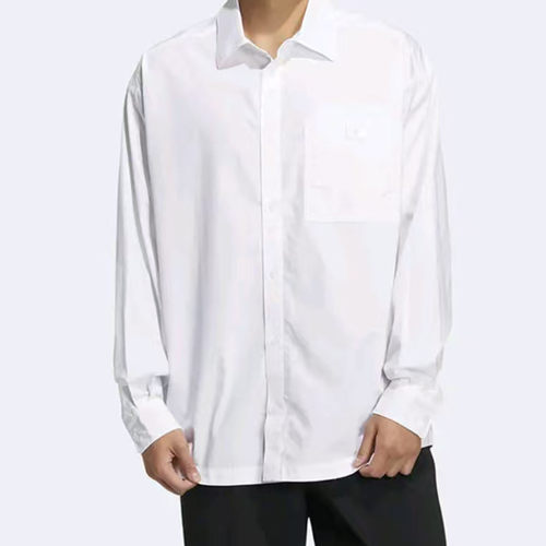 Adidas阿迪达斯SPEED SHIRT LS百搭纯色翻领舒适长袖衬衫HU1230