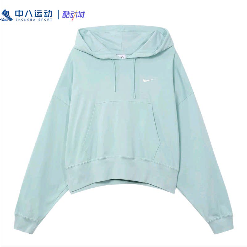 Nike耐克百搭连帽短款毛圈宽松跑步健身休闲卫衣套头衫DM6418-346