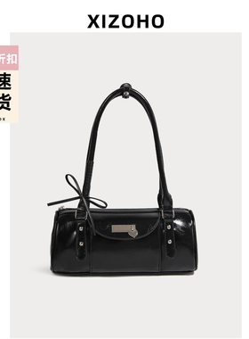 兮兮定制女包原创芭蕾蝴蝶结法棍包女2025春季新款小众设计腋下包