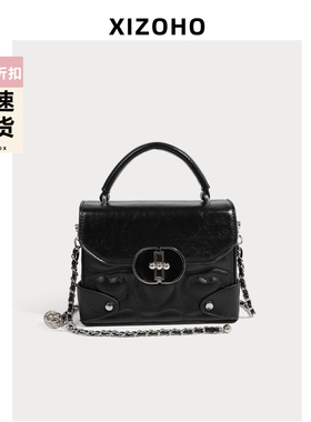 小众新款手提包女2025经典小香风菱格链条包包女简约通勤盒子挎包