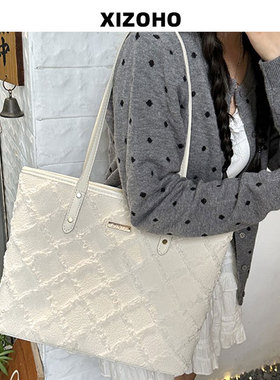 兮兮定制新款2025托特包女高级感大容量通勤单肩包百搭手提腋下包