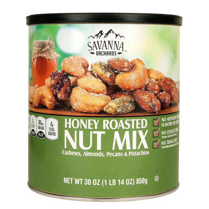 新款包邮原装进口美国Savanna萨瓦纳蜂蜜香烤混合坚果仁850g零食