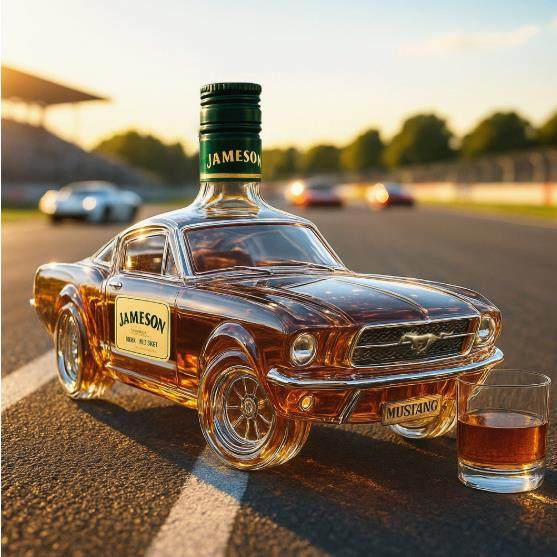 跨境新品独立站爆款Police Car Whiskey Bottle野马威士忌酒瓶