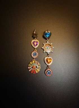 Moon Vestle Vintage 古着「Evil Heart」耳钉 耳饰