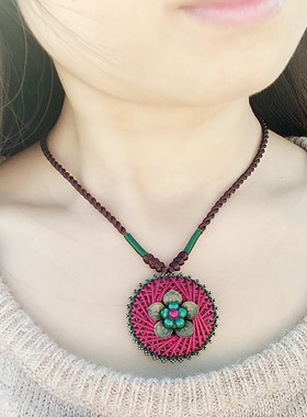 民族风简约百搭项链手工编织