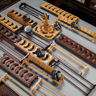 实木沥水茶杯架水杯子沥水收纳架单双层晾杯架普洱架竹制茶道配件