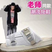 ins爆款 visvim男夏一字女休闲厚底户外青年凉拖鞋 陈冠希同款 clot