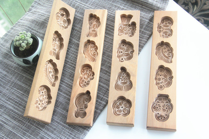 任意二件包邮|七夕乞巧果子模巧果模具小馒头饽饽花巧饼模四孔