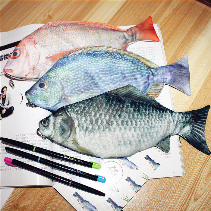 韩国ulzzang仿真创意潮海鱼笔袋学生鲫鱼文具袋咸鱼铅笔盒大容量,文具电教/文化用品/商务用品,笔袋,淘宝优惠券,粉丝福利购,淘宝优惠卷