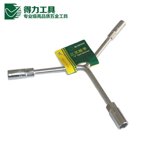 得力正品亚光三叉扳手三叉套筒扳手三角套筒Y型扳手DL8910