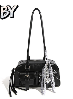 原创潮牌NBY百搭辣妹复古大容量波士顿包25新款小众设计腋下大包