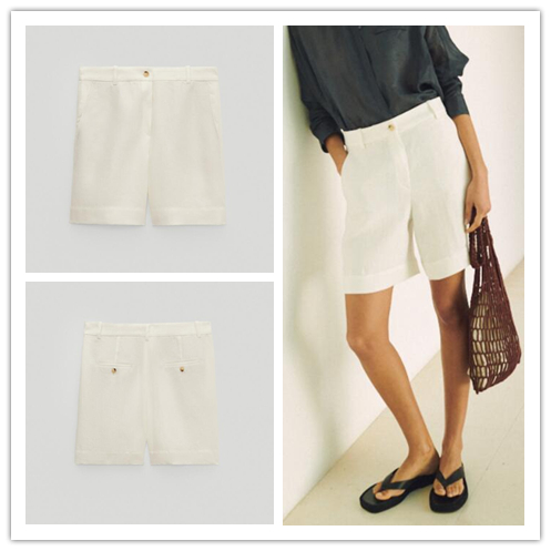 西班牙女装短裤夏季休闲白色薄款宽松百搭显瘦高腰2025年新款裤子