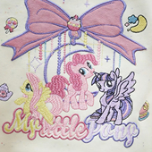 XM137儿童套装 2025年新款 重工刺绣卡通中大童女童