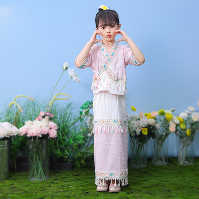 儿童傣族服装女童云南少数民族