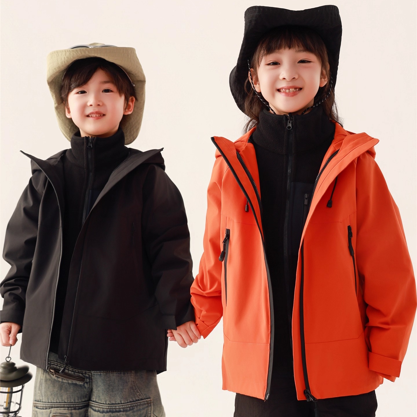 亲子（三防防水防油污耐磨 ）25年三合一可拆卸摇粒绒冲锋衣工装