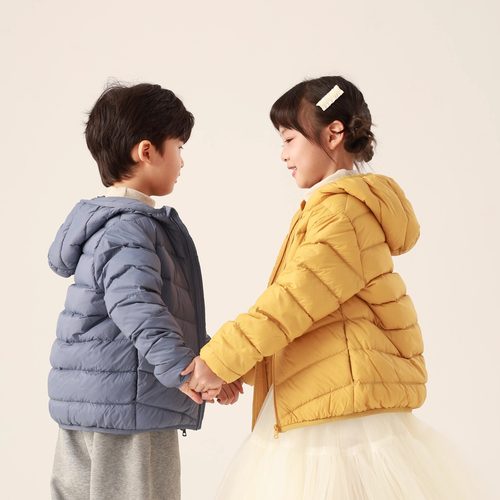 儿童连帽羽绒服内胆轻薄款新国标90%白鸭绒春秋冬三季内搭外穿