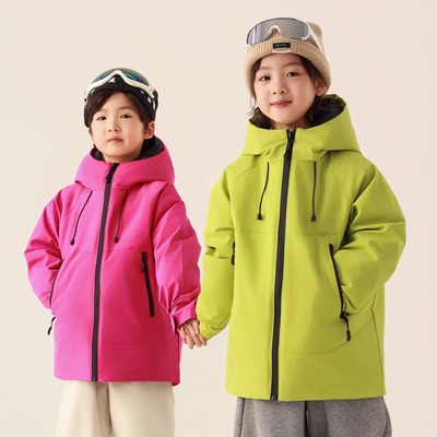 连帽90%白鸭绒羽绒内胆 ( 防水防风 )亲子三合一可拆卸羽绒冲锋衣