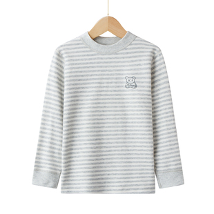 青少年纯棉打底加厚保暖内衣中学生彩棉男大童儿童单件上衣秋衣女