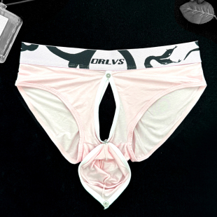 ORLVS男三角内裤 前后开衩莫代尔性感低腰潮流运动青年 可拆卸囊袋