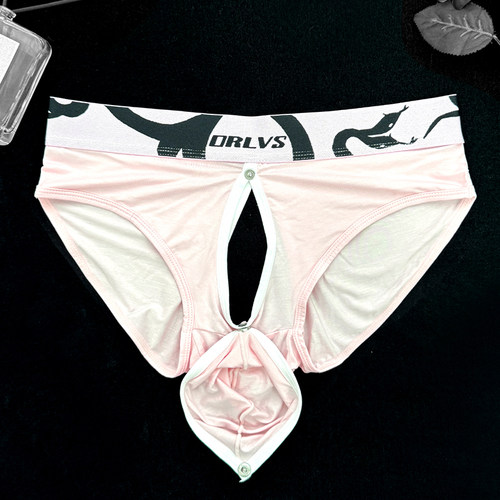 ORLVS男三角内裤可拆卸囊袋开衩