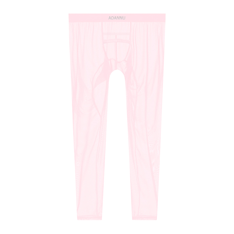 ADANNU男士长款打底裤透明超薄