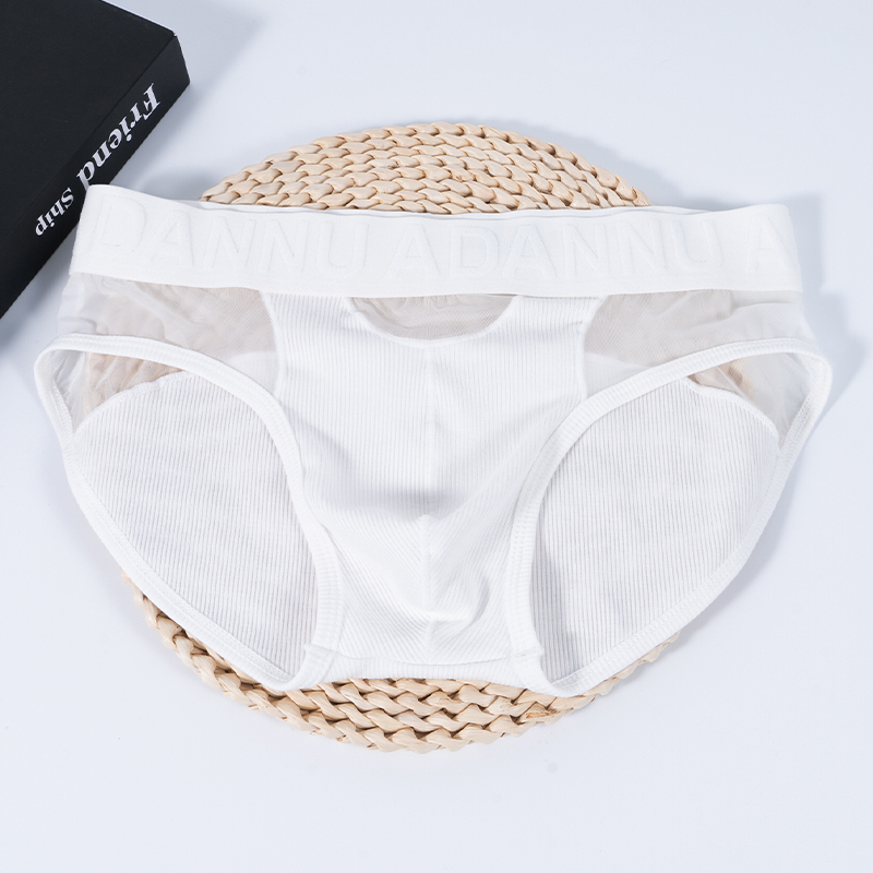 ADANNU男三角内裤纯棉拼接透明