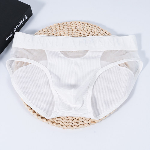 ADANNU男三角内裤纯棉拼接透明