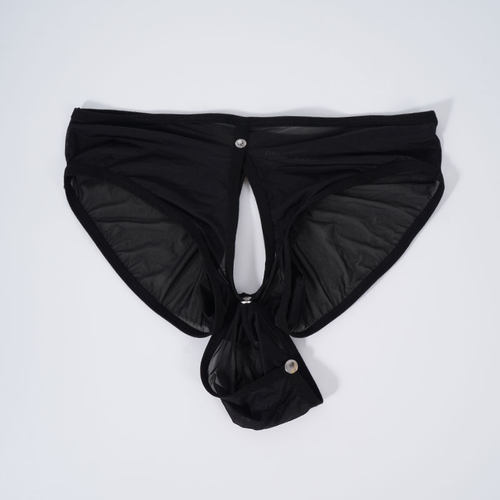 ORLVS男透明三角内裤可拆卸囊袋