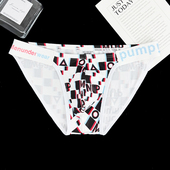 underwear pump 男三角内裤 Men 格子薄款 U凸性感低腰潮流运动青年