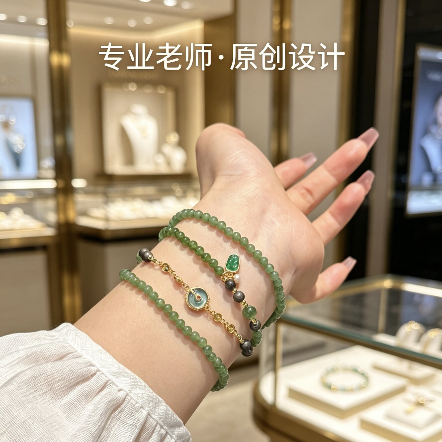 正品碧玉项链女水晶玛瑙翡翠玉石玉髓吊坠手链串散珠子和田玉颈链
