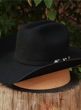 美国产STETSON草原骑马帽毡帽海狸毛大檐帽臧帽防水4x西部牛仔帽