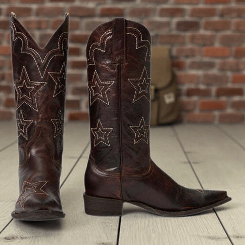 stetson墨西哥产牛皮西部牛仔靴