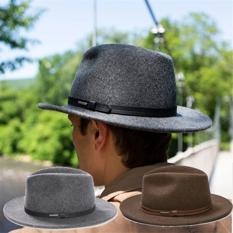 stetson美国产细腻羊毛呢毡帽牛仔帽大檐帽草原帽礼帽牛仔帽男女