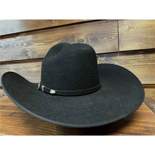 美国Resistol牛仔帽4x黑色羊毛毡帽骑马帽礼帽出游复古西部牛仔帽