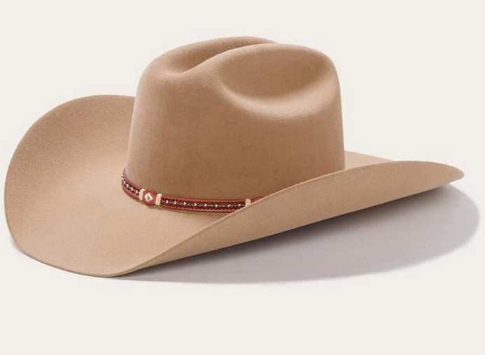 stetson美国产海狸毛细腻毡帽6x卷边大檐帽西部牛仔帽草原骑马帽