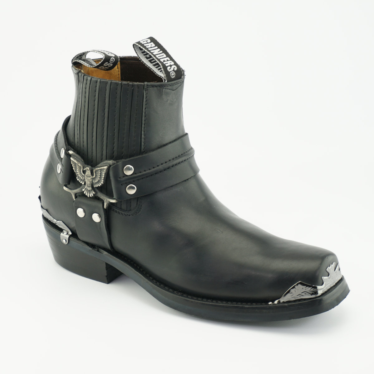 美国之鹰牛皮机车靴短靴摩托靴男