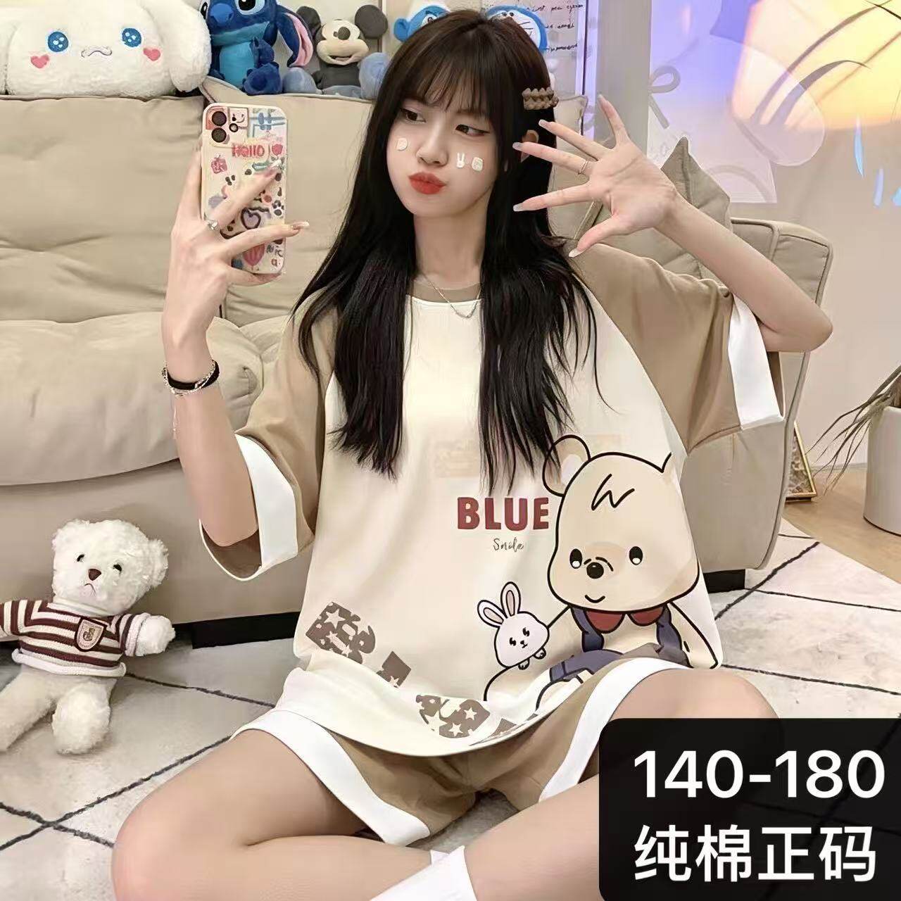 秒！柜子！纯棉女童2件套（居家外出百搭均可 宝妈可穿亲子款）