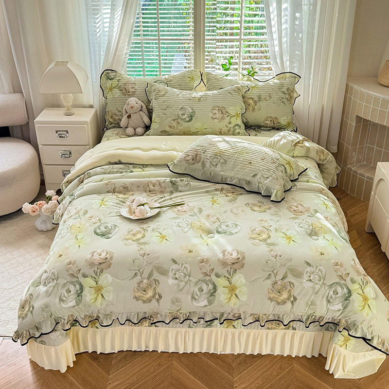 夏季凉席床盖款夏被四件套凉感双人空调被可机洗冰丝空调席三件套