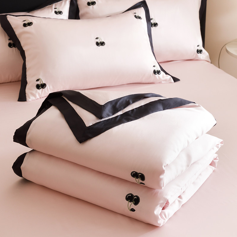 公主风夏季水洗天丝夏凉被四件套冰丝空调被凉感真丝裸睡薄款夏被