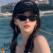 窄框猫眼太阳镜时髦2024时尚 辣妹遮阳小脸凹造型防紫外线近视墨镜